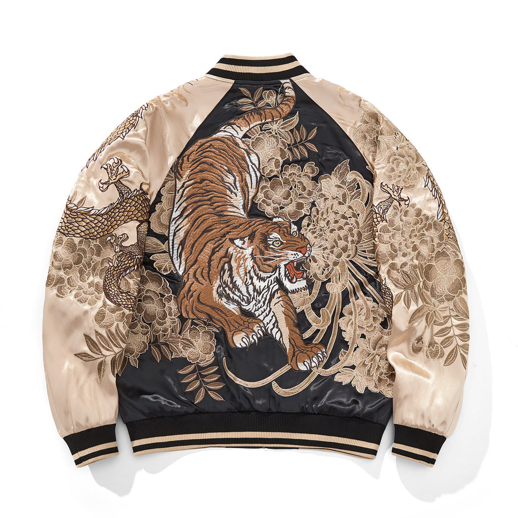 Mens Loose Fit Polyester Embroidered Chinese Style Jacket
