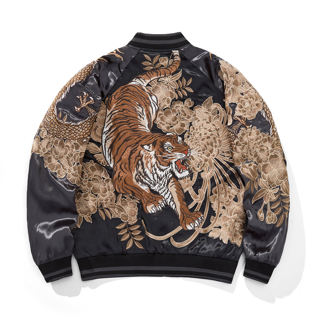 Mens Loose Fit Polyester Embroidered Chinese Style Jacket