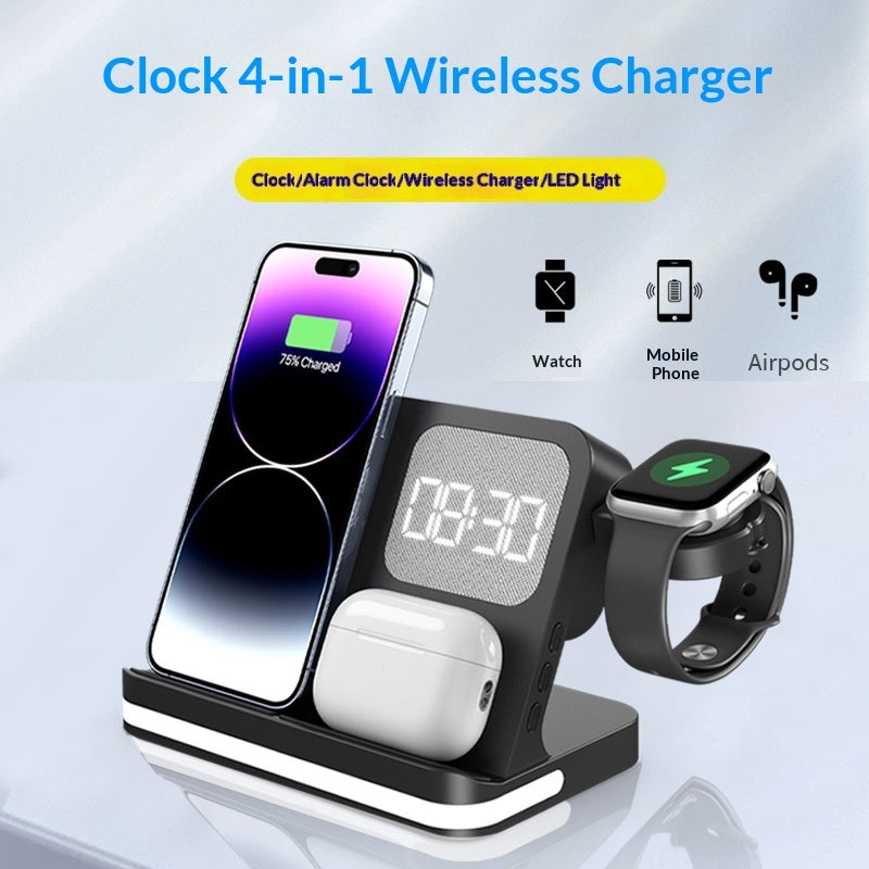 Clock Alarm Compatible With Mobile Phones Smartwatches Headphones And Wireless Chargers